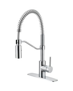 Home Impressions Single Handle Lever Commercial Pull-Down Kitchen Faucet, Chrome