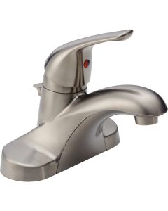 Delta Foundations Stainless 1-Handle Lever 4 In. Centerset Bathroom Faucet with Pop-Up