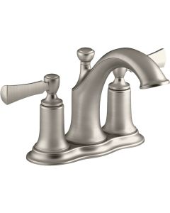 Kohler Elliston Brushed Nickel 2-Handle Lever 4 In. Centerset Bathroom Faucet with Pop-Up