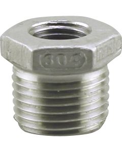 PLUMB-EEZE 1/2 In. MIP x 3/8 In. FIP Stainless Steel Bushing