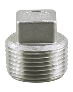 PLUMB-EEZE 1-1/4 In. MIP Square Head Stainless Steel Plug