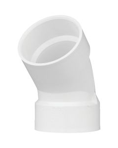 Charlotte Pipe 3 In. Schedule 40 45 Deg. Short Radius DWV PVC Elbow (1/8 Bend)