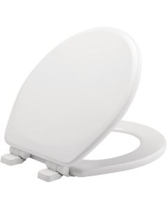 Wht Wood Rnd Toilet Seat