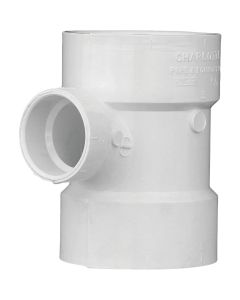 Charlotte Pipe 3 In. x 1-1/2 In. Reducing Sanitary PVC Tee