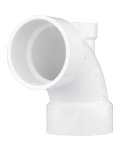 Charlotte Pipe 3 In. x 3 In. x 1-1/2 In. Schedule 40 90 Deg. Lowheel Inlet DWV PVC Elbow (1/4 Bend)