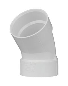 Charlotte Pipe 4 In. Schedule 40 45 Deg. Short Radius DWV PVC Elbow (1/8 Bend)