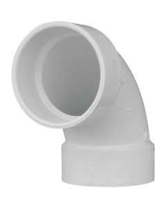 Charlotte Pipe 4 In. Schedule 40 90 Deg. Sanitary DWV PVC Elbow (1/4 Bend)