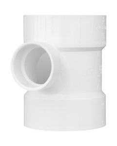 Charlotte Pipe 4 In. x 2 In. Reducing Sanitary PVC Tee