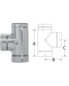 SELKIRK RV 4 In. x 8-1/2 In. x 4-3/4 In. Gas Vent Tee