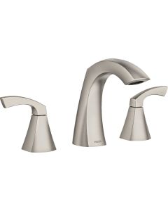 Moen Lindor Brushed Nickel 2-Handle Widespread Bathroom Faucet