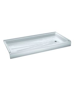 Mustee CareGiver ShowerTub 60 In. W x 30 In. D Right Drain Shower Floor & Base in White