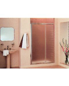 Sterling Vista Pivot II 36 In. W. X 65-1/2 In. H. Chrome Pebbled Glass Shower Door