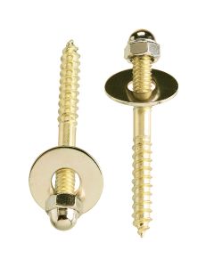 Do it 2-1/2 In. x 1/4 In. Brass-Plated Steel Toilet Screws (2 Ct.)