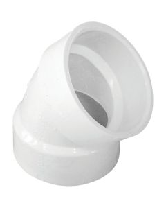 IPEX Canplas 2 In. Hub x Hub Schedule 40 45 Deg. Short Radius DWV PVC Elbow (1/8 Bend)