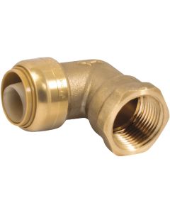 SharkBite 3/4 In. x 3/4 In. Push-to-Connect FNPT Brass Elbow (1/4 Bend)