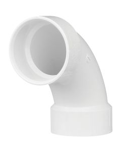 Charlotte Pipe 3 In. Schedule 40 90 Deg. Long Sweep DWV PVC Elbow (1/4 Bend)