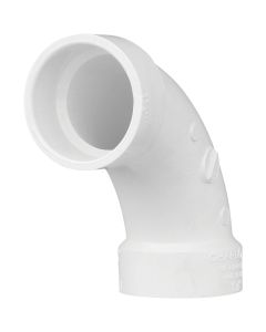 Charlotte Pipe 1-1/2 In. Schedule 40 90 Deg. Long Sweep DWV PVC Elbow (1/4 Bend)