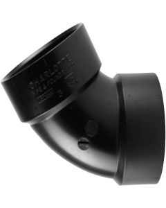 Charlotte Pipe 4 In. Hub x Hub 60 Deg. ABS Elbow (1/6 Bend)