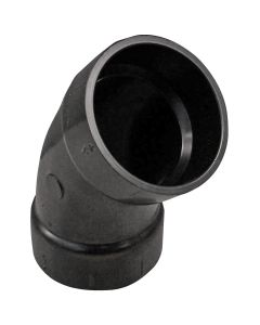 Charlotte Pipe 2 In. Hub x Hub 45 Deg. ABS Elbow (1/8 Bend)