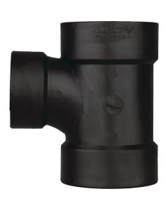 Charlotte Pipe 3 x 3 x 1-1/2 In. Hub x Hub x Hub Reducing Sanitary ABS Waste & Vent Tee