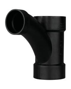 Charlotte Pipe 3 x 3 x 2 In. Hub x Hub x Hub Reducing Long Turn ABS Wye