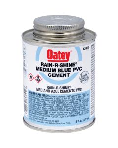 Oatey Rain-R-Shine 8 Oz. Medium Bodied Blue PVC Cement