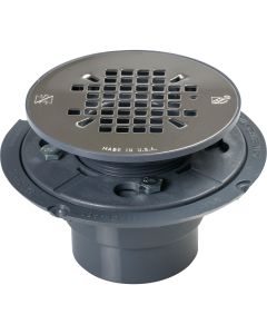 Sioux Chief 2 In. PVC Shower Drain with 4-1/4 In. Stainless Steel Snap-In Strainer