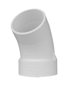 Charlotte Pipe 4 In. Schedule 40 45 Deg. DWV PVC Street Elbow (1/8 Bend)