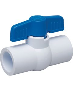 Proline 1/2 In. Solvent x 1/2 In. Solvent PVC Schedule 40 Quarter Turn Ball Valve, Non-NSF