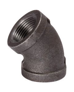 1/2" 45d Black Elbow