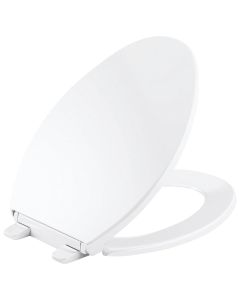 Kohler Brevia Quick-Release Round Closed Front White Plastic Toilet Seat