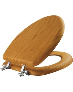 Mayfair Elongated Closed Front Oak Veneer Toilet Seat