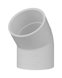 Charlotte Pipe 2 In. Slip x Slip Schedule 40 45 Deg. PVC Elbow (1/8 Bend)