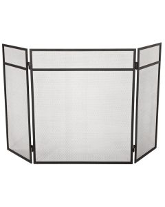 Home Impressions 3-Panel Black Mesh Decorative Fireplace Screen