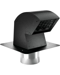 Imperial 4 In. Black Aluminum R-2 Premium Roof Vent Cap with Collar