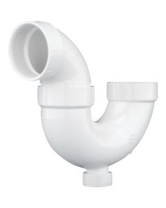 Charlotte Pipe 1-1/2 In. White PVC P-Trap with Cleanout