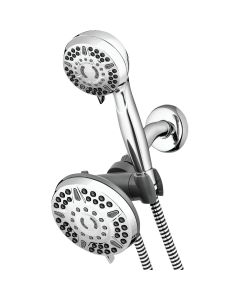 Waterpik PowerPulse Massage Dual Shower System 6+6-Spray 1.8 GPM Combo Handheld Shower & Rainfall Showerhead, Chrome