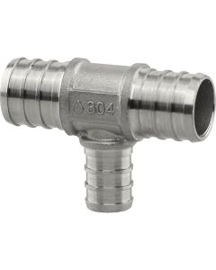 PlumbEeze 3/4 In. x 3/4 In. x 1/2 In. Stainless Steel PEX Tee