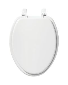 Mayfair by Bemis Elongated White Enameled Wood Toilet Seat