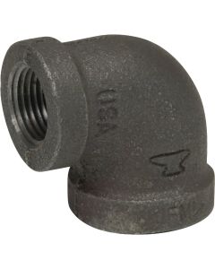 Anvil 1/2 In. x 3/8 In. 90 Deg. Reducing Malleable Black Iron Elbow (1/4 Bend)