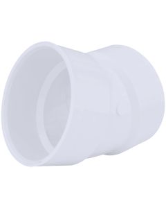 Charlotte Pipe 4 In. Hub x Hub Schedule 40 22-1/2 Deg. DWV PVC Elbow (1/16 Bend)