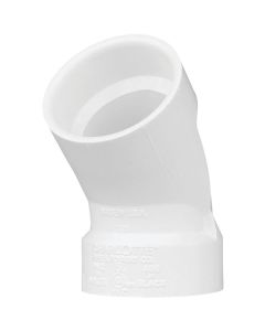 Charlotte Pipe 1-1/2 In. Schedule 40 45 Deg. Sanitary DWV PVC Elbow (1/8 Bend)