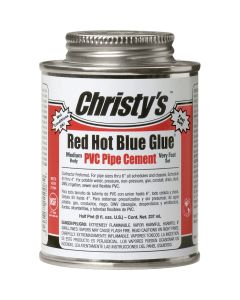 Christy's 8 Oz. Low VOC Red Hot Blue Glue PVC Cement