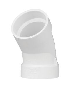 Charlotte Pipe 2 In. Schedule 40 45 Deg. Sanitary DWV PVC Elbow (1/8 Bend)