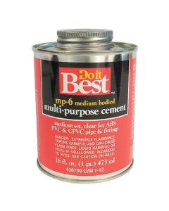 Do it Best 16 Oz. Medium Bodied Clear Multi Purpose Solvent Cement