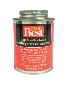 Do it Best 8 Oz. Medium Bodied Clear Multi Purpose Solvent Cement