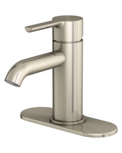 Home Impressions Brushed Nickel 1-Handle Lever 4 In. Centerset Monoblock Bathroom Faucet