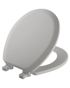 Mayfair Advantage Round Closed Front Silver Wood Toilet Seat