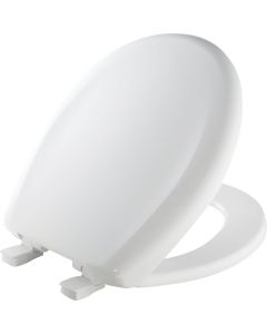 Mayfair Round Closed Front Premium Sweptback Slow-Close White Plastic Toilet Seat