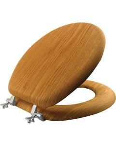 Mayfair Natural Reflections Round Closed Front Oak Veneer Toilet Seat